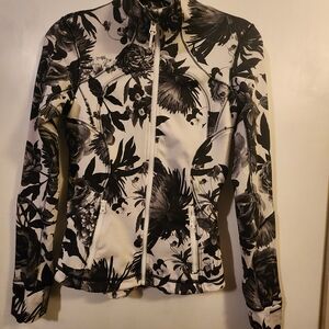 Floral Black and White Women's Jacket